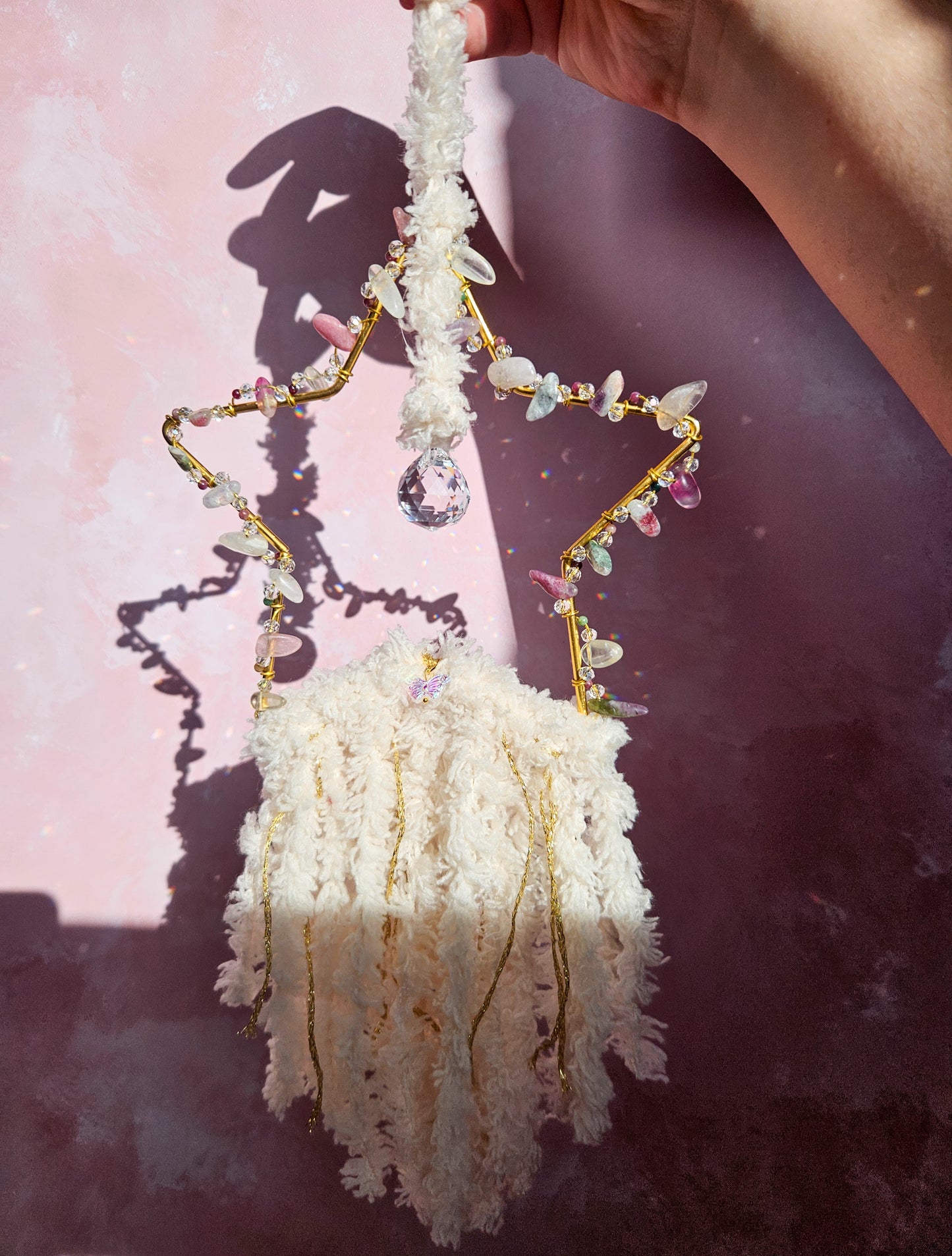 Attrape-soleil étoile « Léane » – Tourmaline multicolore & cristal