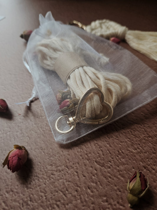 KIT DIY porte clé cœur - corde peignée 𖹭