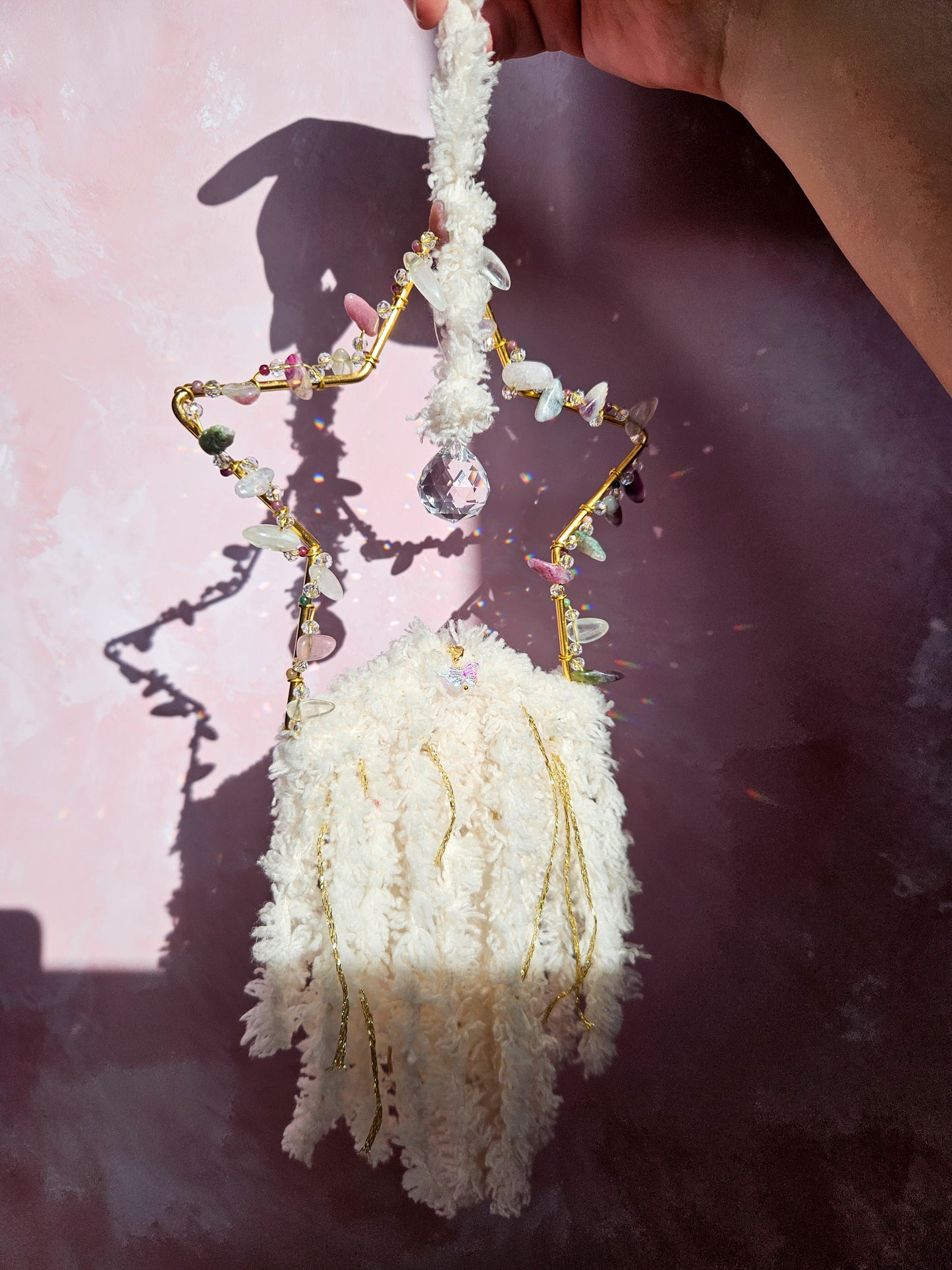 Attrape-soleil étoile « Léane » – Tourmaline multicolore & cristal