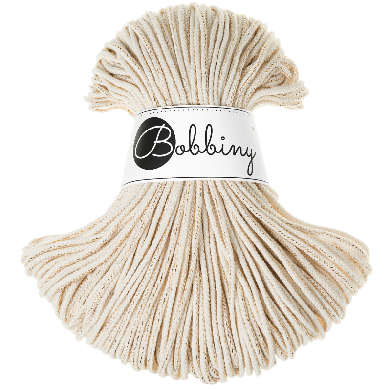 Fil tressé 3mm Bobbiny 100 m – coton pour macramé et crochet