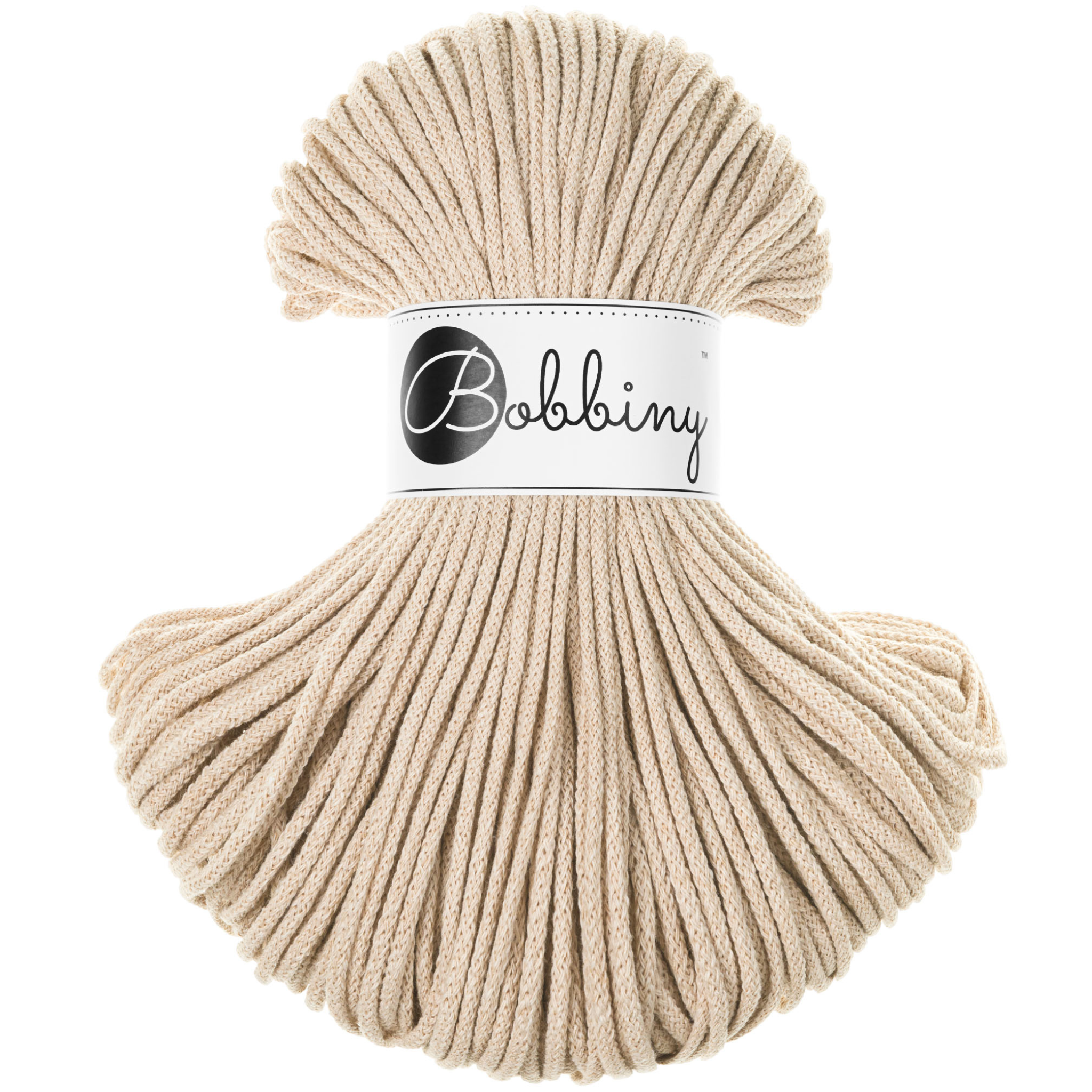 Fil tressé 3mm Bobbiny 100 m – coton pour macramé et crochet