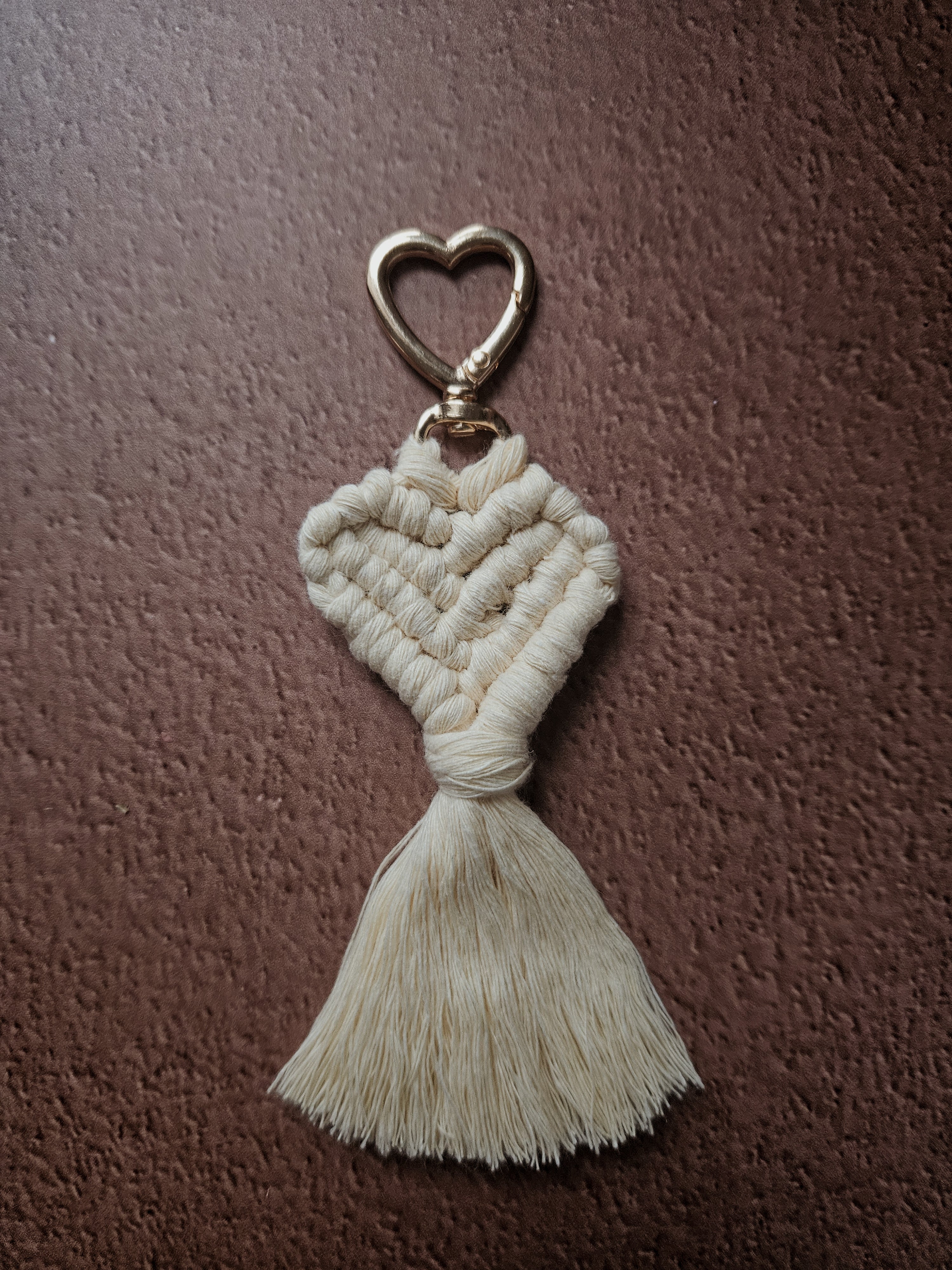 KIT DIY porte clé cœur - corde peignée 𖹭