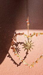 Suncatcher Cœur – Cornaline & Pierre du Soleil | Énergie, Joie et Vitalité