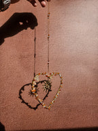 Suncatcher Cœur – Cornaline & Pierre du Soleil | Énergie, Joie et Vitalité