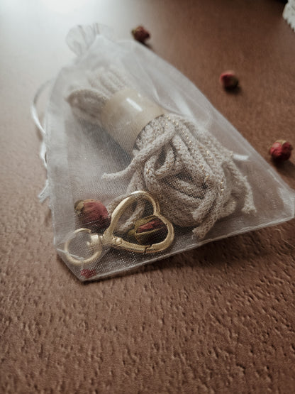 KIT DIY porte clé cœur - corde tressée 𖹭